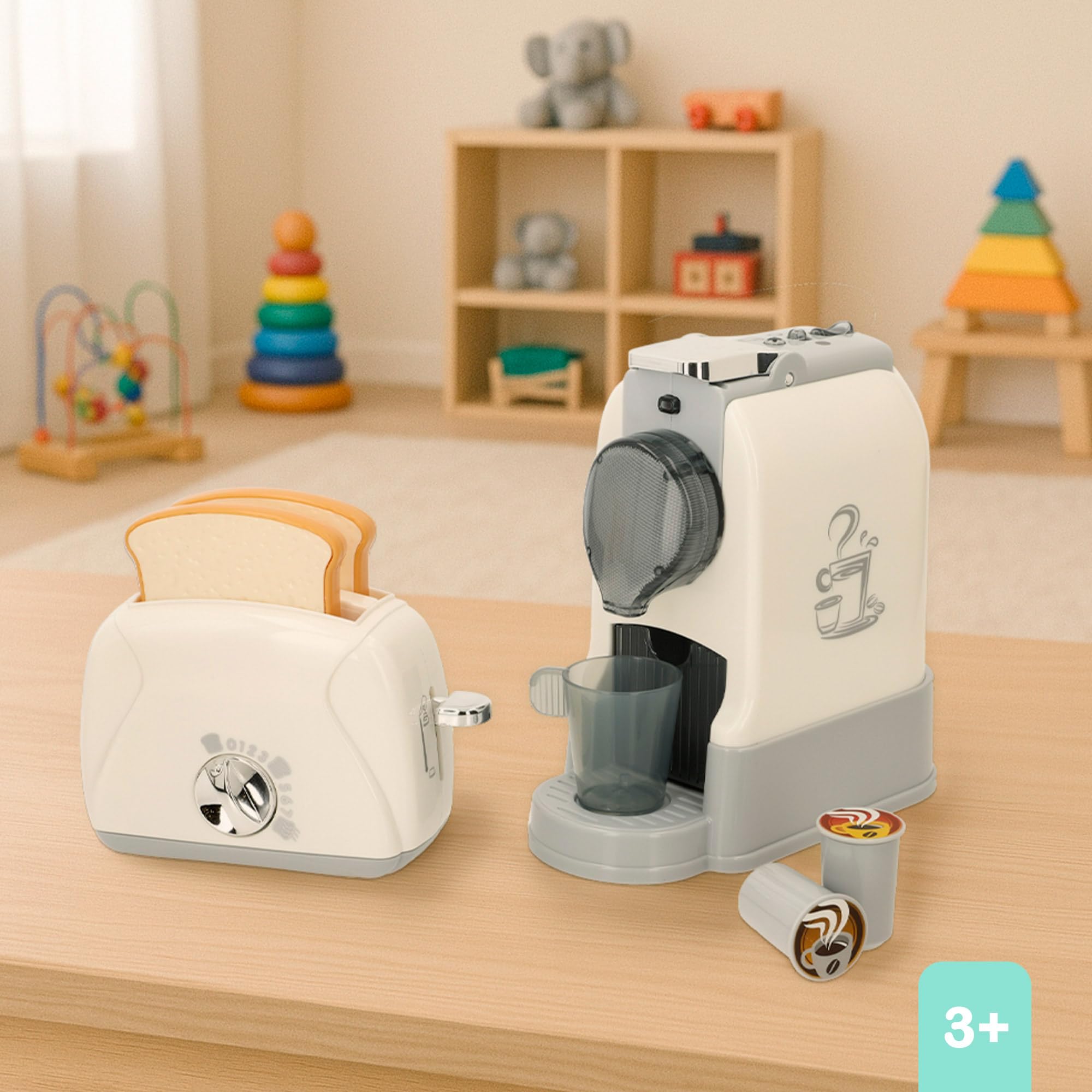 Image secondaire de ColorBaby Set de Cuisine avec Cafetière et Grille-Pain pour Enfants