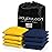 Play Platoon Weather Resistant Cornhole Bags - Set of 8 Regulation Corn Hole - Navy Blue & Yellow - Durable Duck Cloth Corn Hole for Tossing Game, Includes Tote Bag