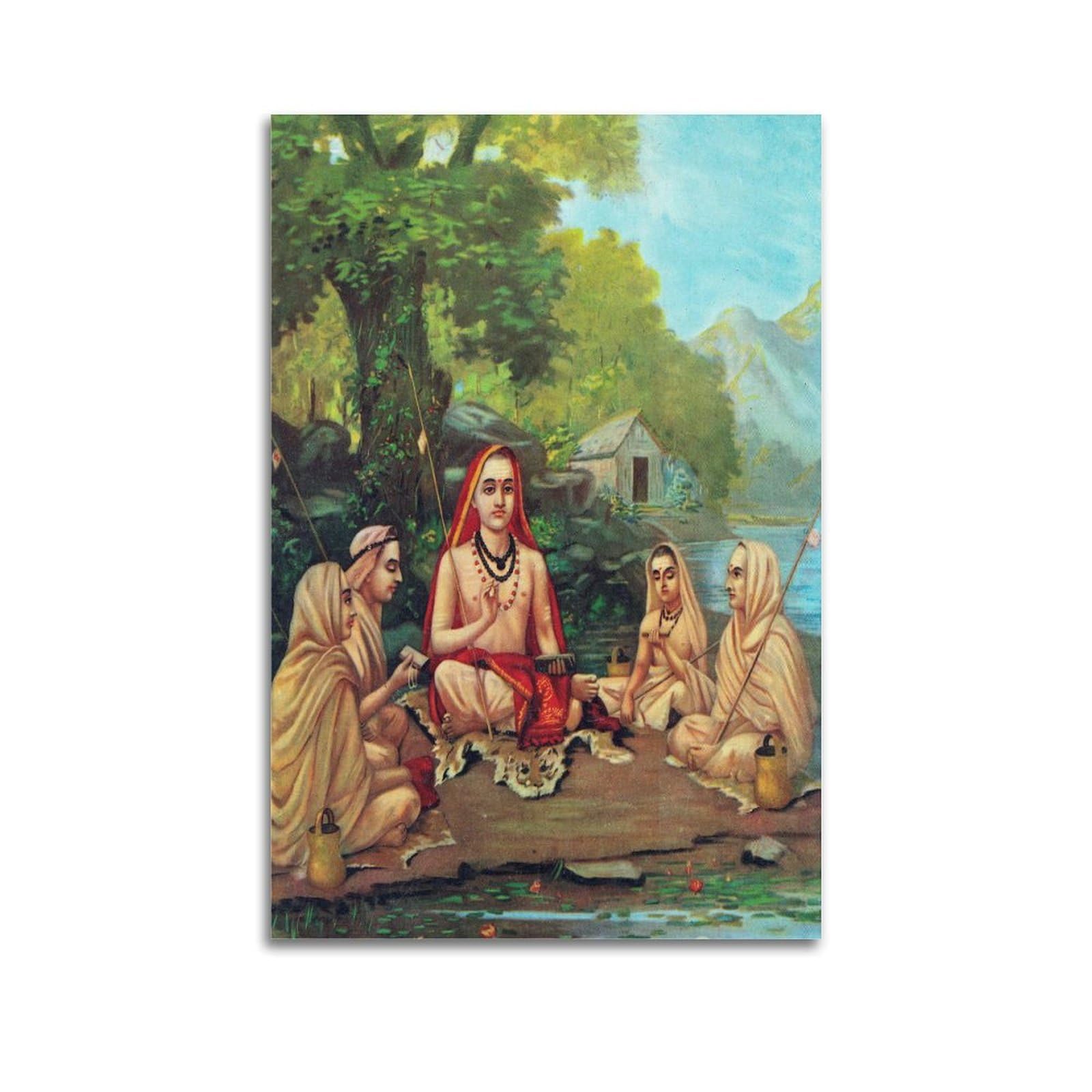 Aja Ravi Varma-Adi Shankaracharya Poster Room Aesthetic Print Art Wall Painting Canvas Gifts Modern Bedroom Decor 16x24inch(40x60cm)
