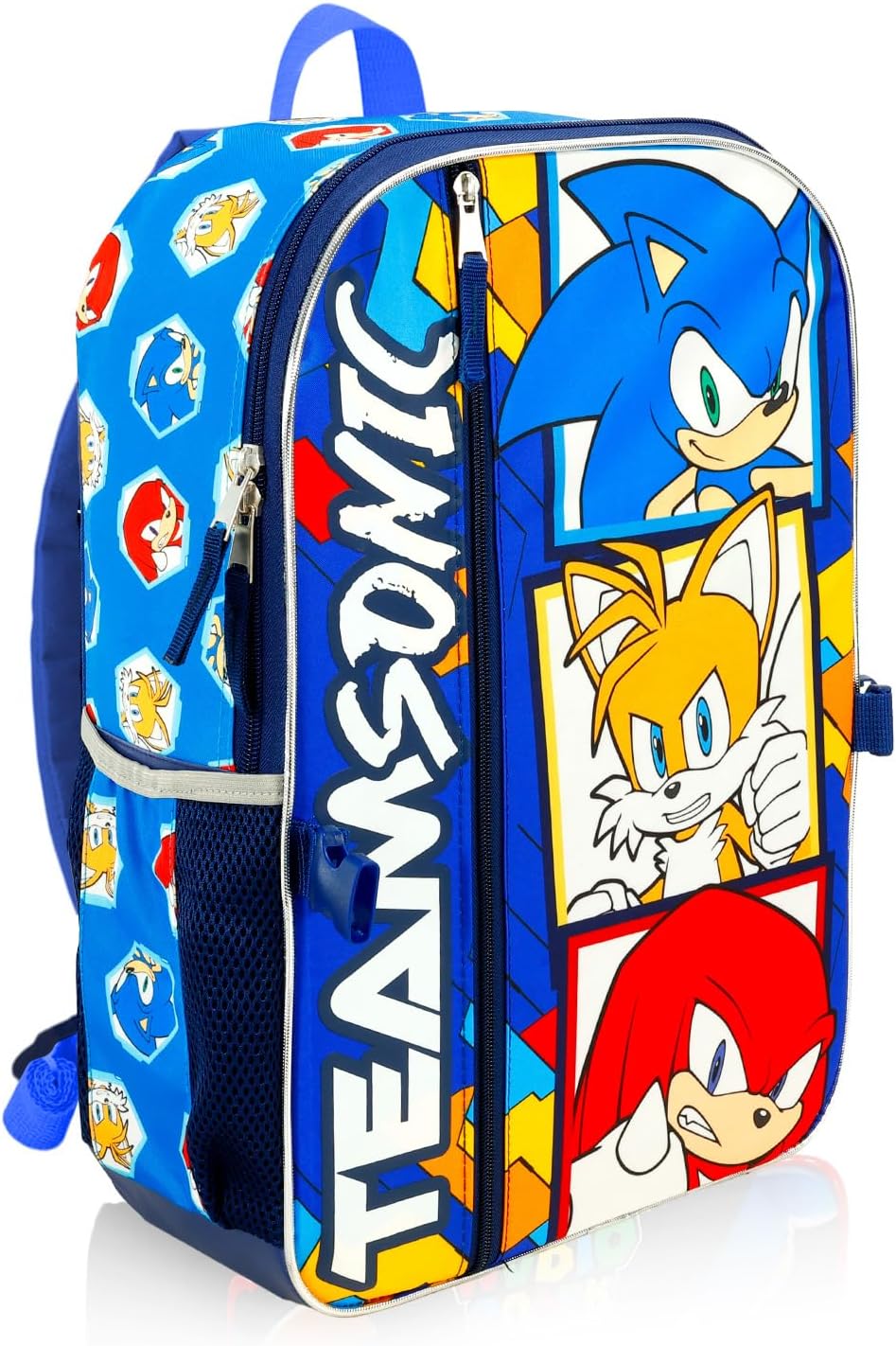 Sonic the Hedgehog Backpack with Lunch Bag Set - Bundle with 17" Backpack, Lunch Box, Water Bottle, Stickers, and More | Sonic School Bag with Lunchbox for Kids