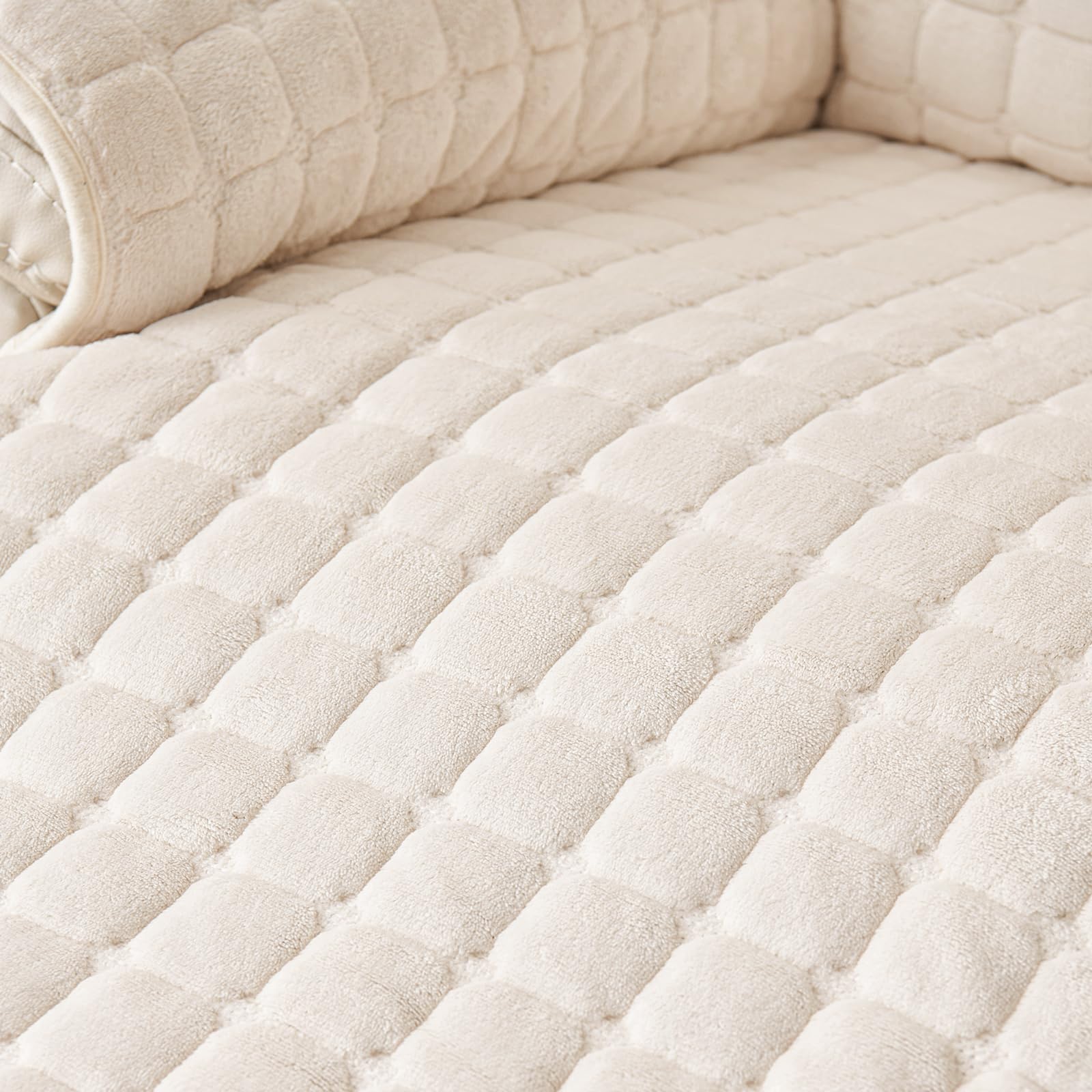 Funda para sillón Relax reclinable universal, funda para sillón de 1 plaza con bolsillos y elástico, funda para sillón con reposabrazos, protección antimanchas y antiarañazos, lavable, beige, 1 plaza