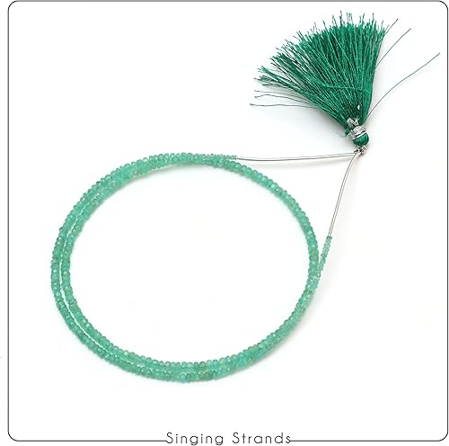 Miniatura 4 de Una hebra de cuentas facetadas de esmeralda 100% natural, esmeralda colombiana, calidad AAA, 18 pulgadas, 2.3 a 0.138 in, peso: 0.20 oz, origen: