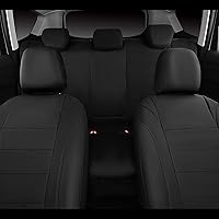 Vista 2 de Car Pass - Fundas impermeables de neopreno para asientos, juego completo negro de ajuste universal, fundas protectoras para interior de auto SUV