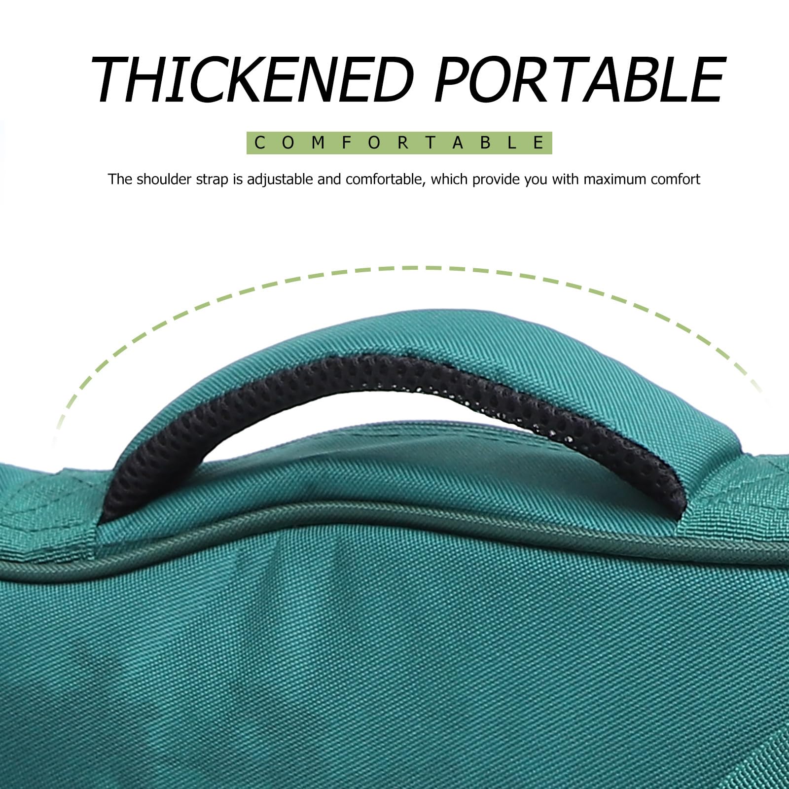 UKCOCO Borsa per Ukulele 26/27 Pollici Imbottita Oxford Verde, Custodia Portatile Leggera a 4 Corde Fodera Semplice, Accessorio Pratico e Adulti, per Trasporto e Protezione