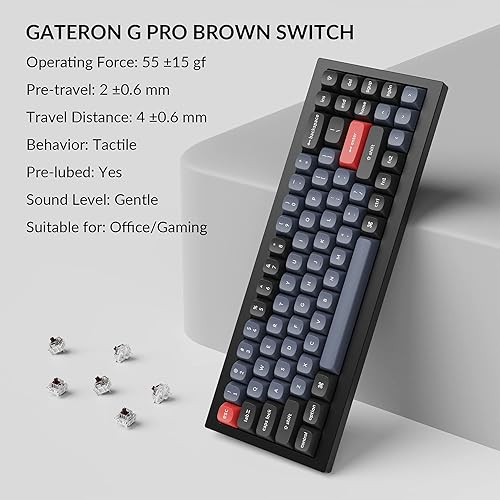 Miniatura 7 de Keychron Q7 Teclado mecánico personalizado con cable, 70% de diseño QMKVIA macro programable con interruptor Gateron G Pro marrón intercambiable en