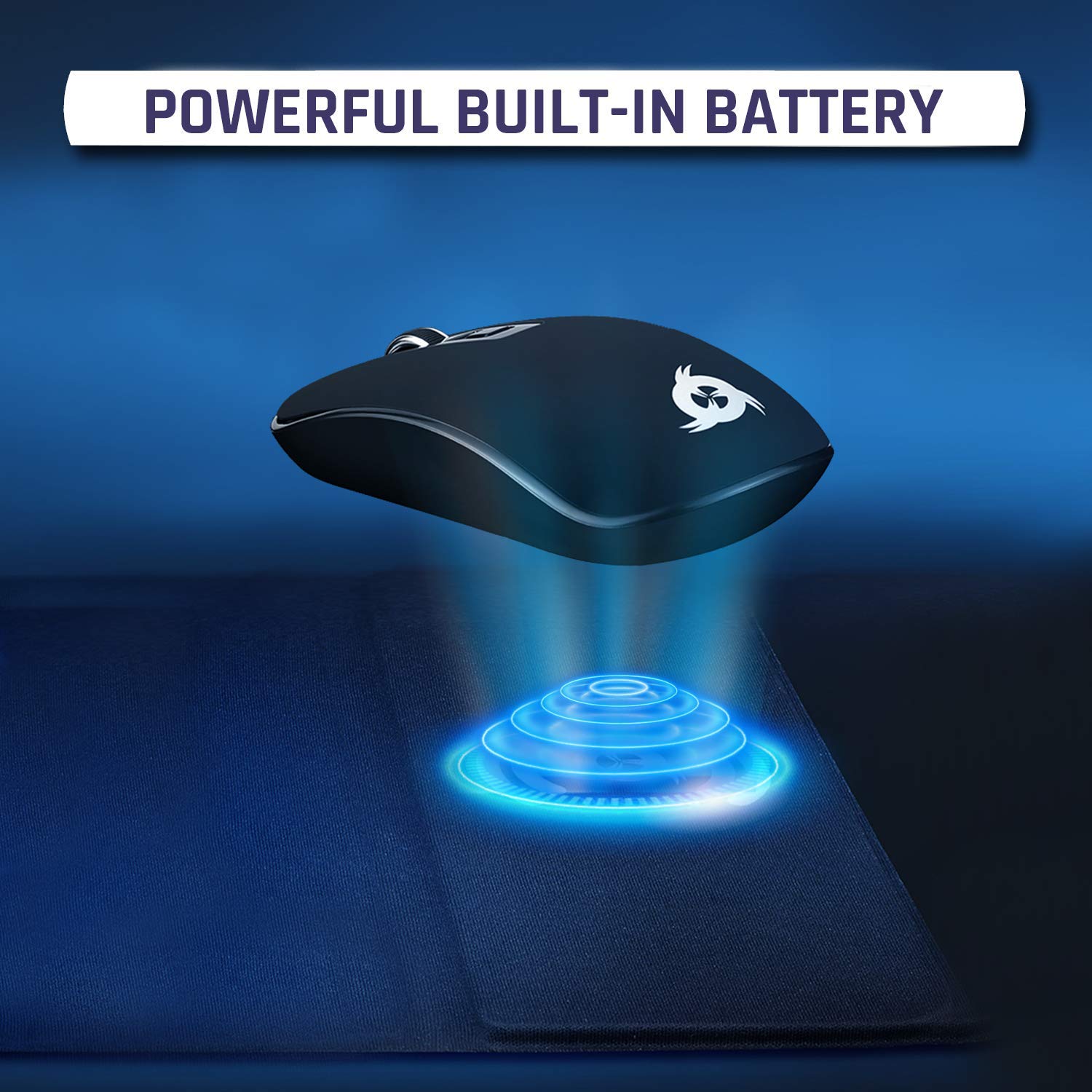 KLIM Inspiration + Makepad – Mouse wireless e tappetino per mouse con caricatore wireless + mouse ergonomico per PC portatile Mac + stazione di ricarica compatibile con iPhone Samsung Huawei LG e