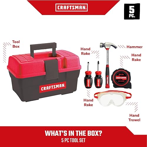 Miniatura 2 de Caja de herramientas+juego 4-5 piezas PH Mini destornillador, Mini destornillador plano, cinta métrica, gafas de seguridad, caja de herramientas