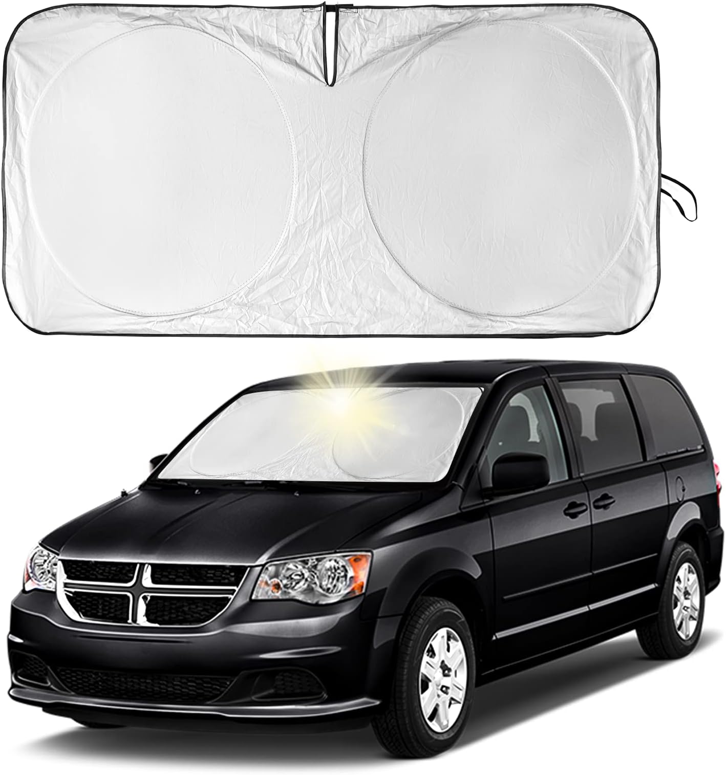 thumbnail image 2 of ULROLIT Windshield Sun Shade For Dodge RAM ProMaster Accessories 2014-2024, Foldable 2 of 11