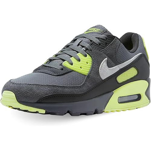 Nike Air Max 90 Men's Shoes (DM0029-012, Smoke Grey/Light Lemon Twist/Black/Photon Dust) Size 9