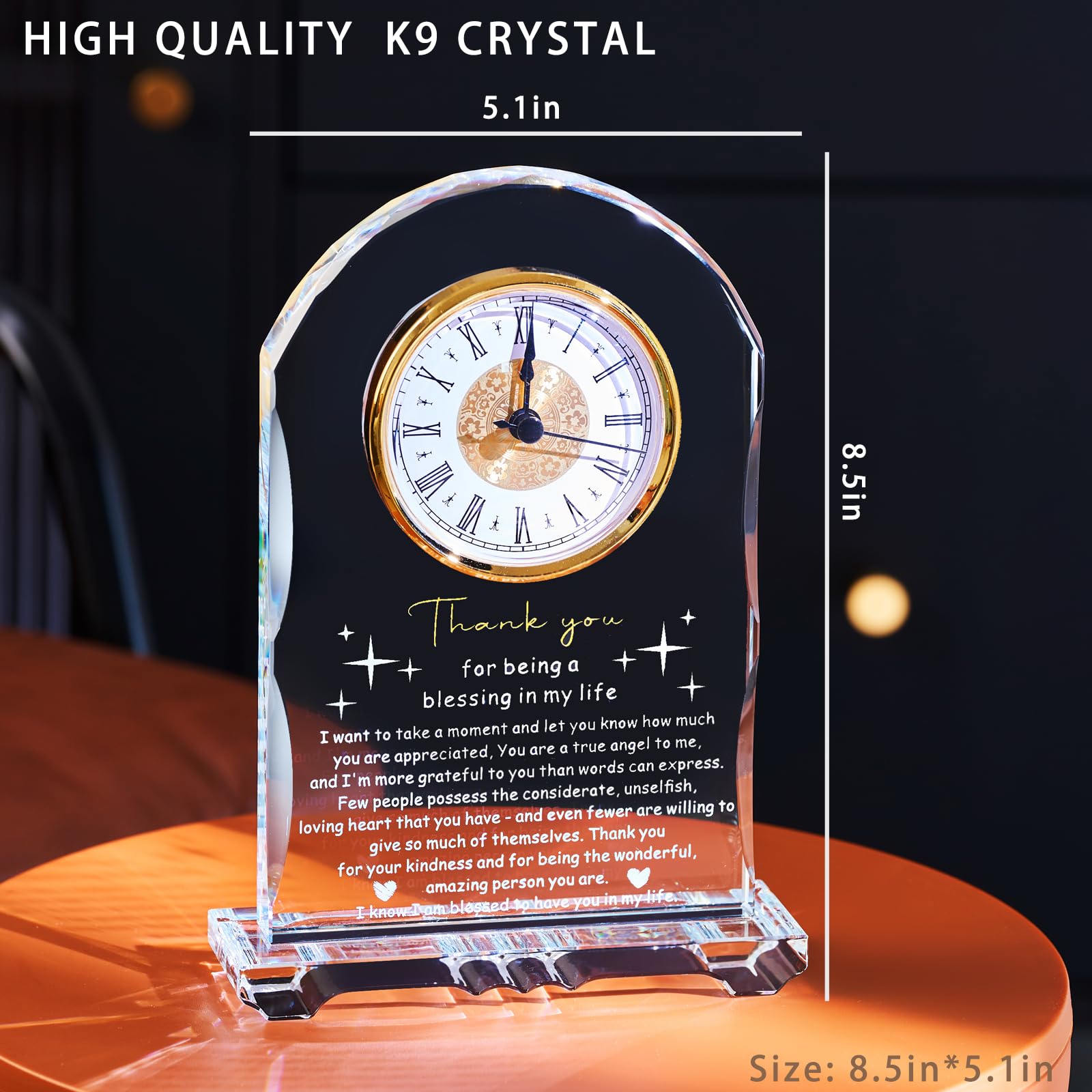 Dankeschön-Geschenke für Damen und Herren, Kristall-Uhr, Geschenk für Kollegen, beste Glückwünsche, Ruhestand, Chef, Abschiedsgeschenk für Lehrer und Freund