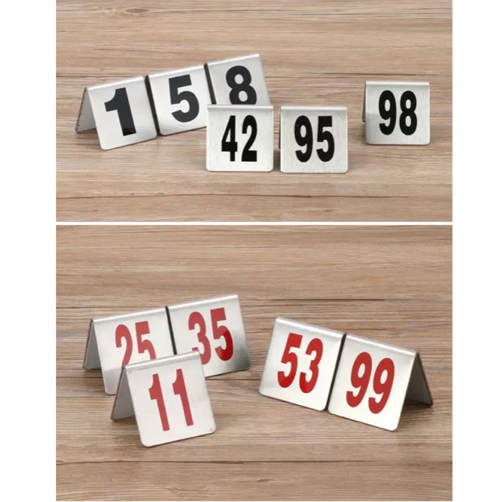 Placas For Números De Mesa, Placas For Números De Mesa De Doble Cara De Acero Inoxidable