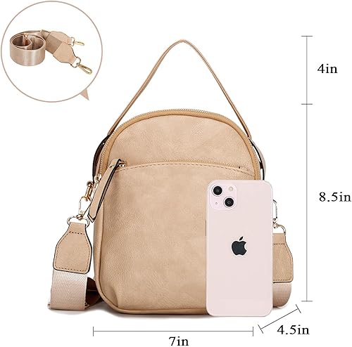Miniatura 3 de E Bolso cruzado casual con múltiples bolsillos para mujer, ligero, mediano, con correa ajustable