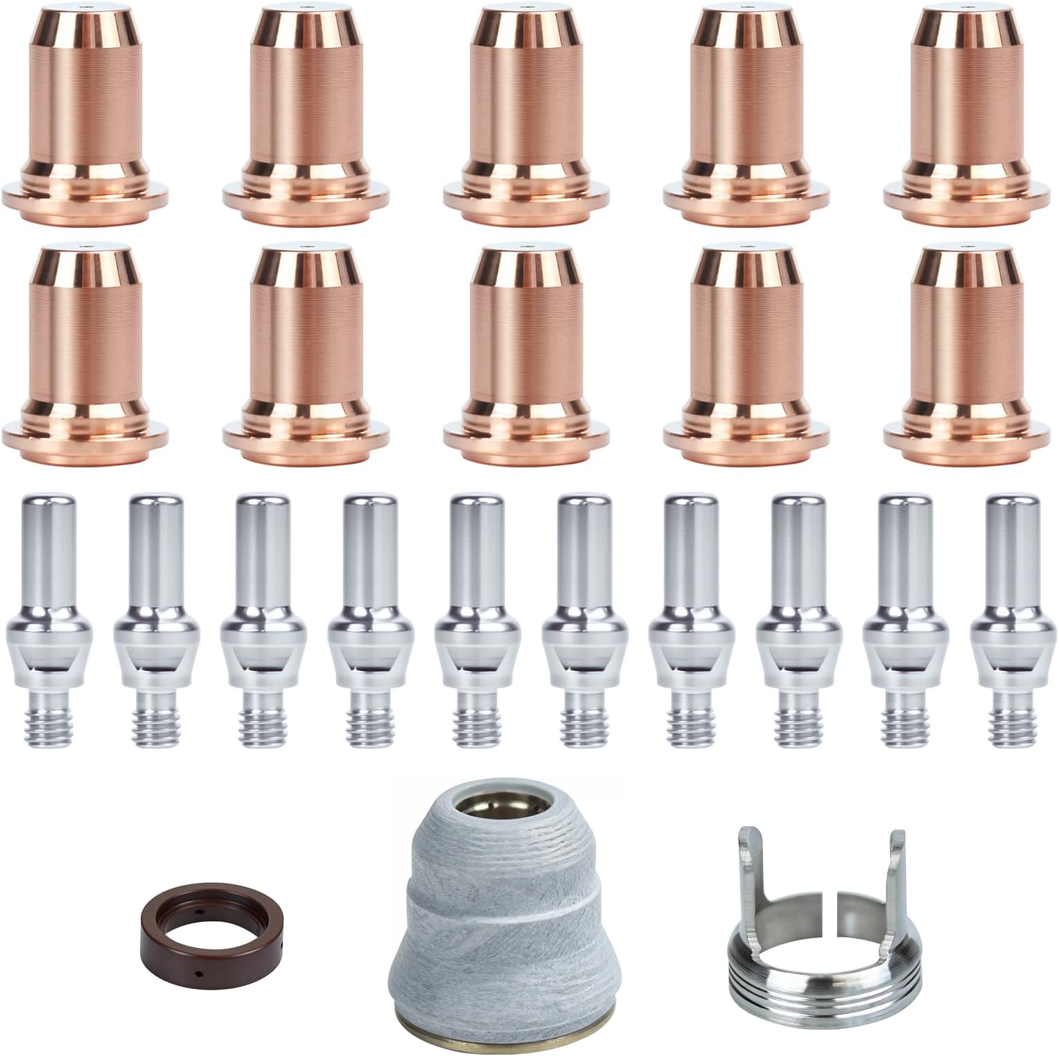 - 23pcs PT60/IPT60/PT40/IPT40 Plasma Cutter Accessories Torch Consumables for Cutting Equipment - Electrode/Nozzle Tip 1.0mm(0.039'') Nozzles for Welding Machines