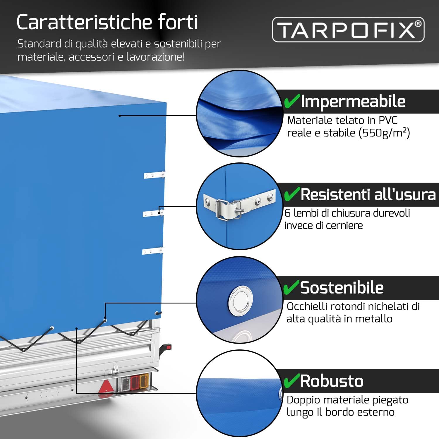 Telone Per Rimorchio Norauto Premium 256 - 257 X 135 X 7 Cm - PVC 640 G/m² Grigio | Leroy Merlin - Foto 6