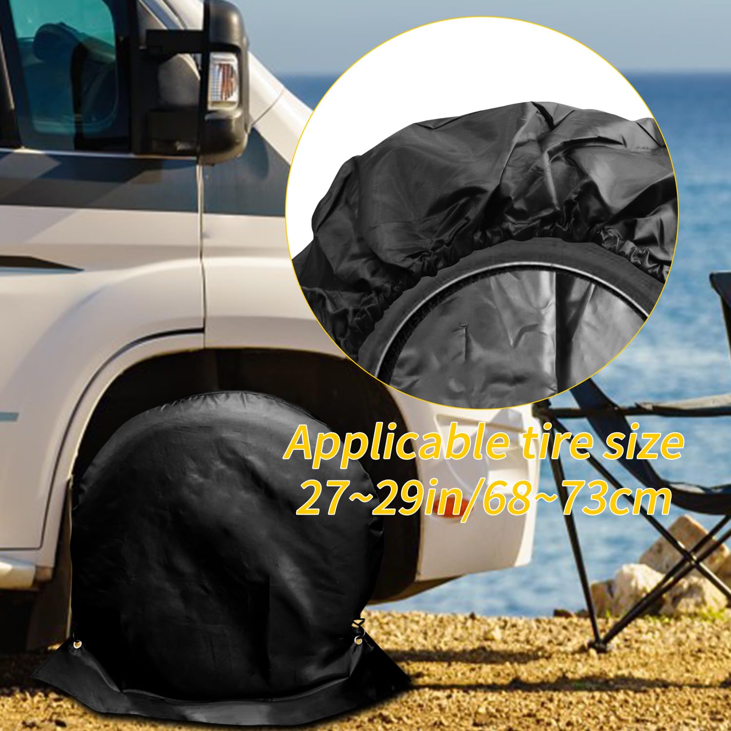 2 pezzi copriruota per caravan, copertura pneumatici per pneumatici da 27-29 pollici, impermeabile, protezione ruote per camper, roulotte, rimorchio, auto