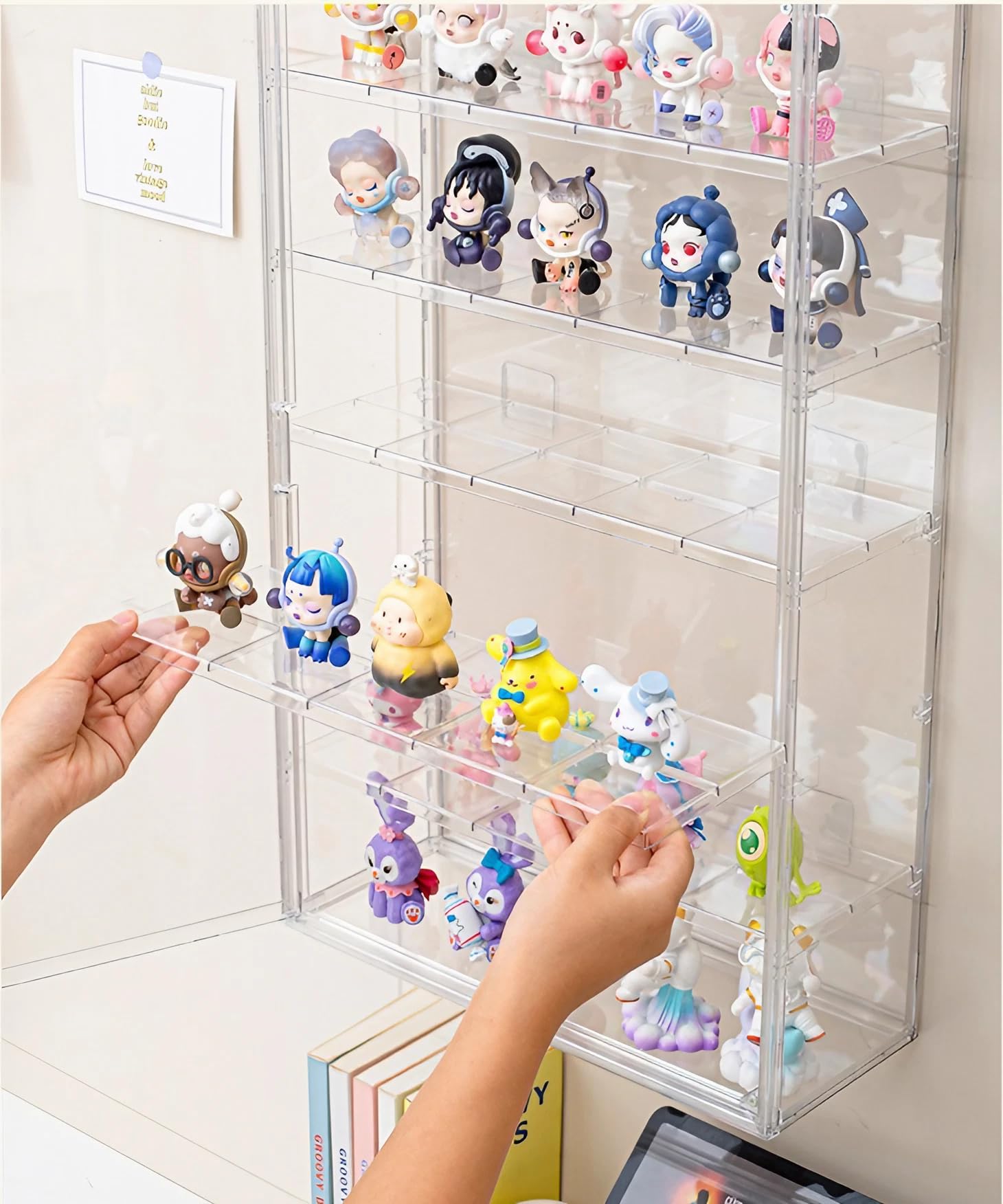 Vitrina Expositora para Colecciones con Puerta Magnética, Vitrina Acrílico Transparente, Cristal Expositor Metacrilato para Funko Pop Figuras, Figura Anime, Figura de Acción