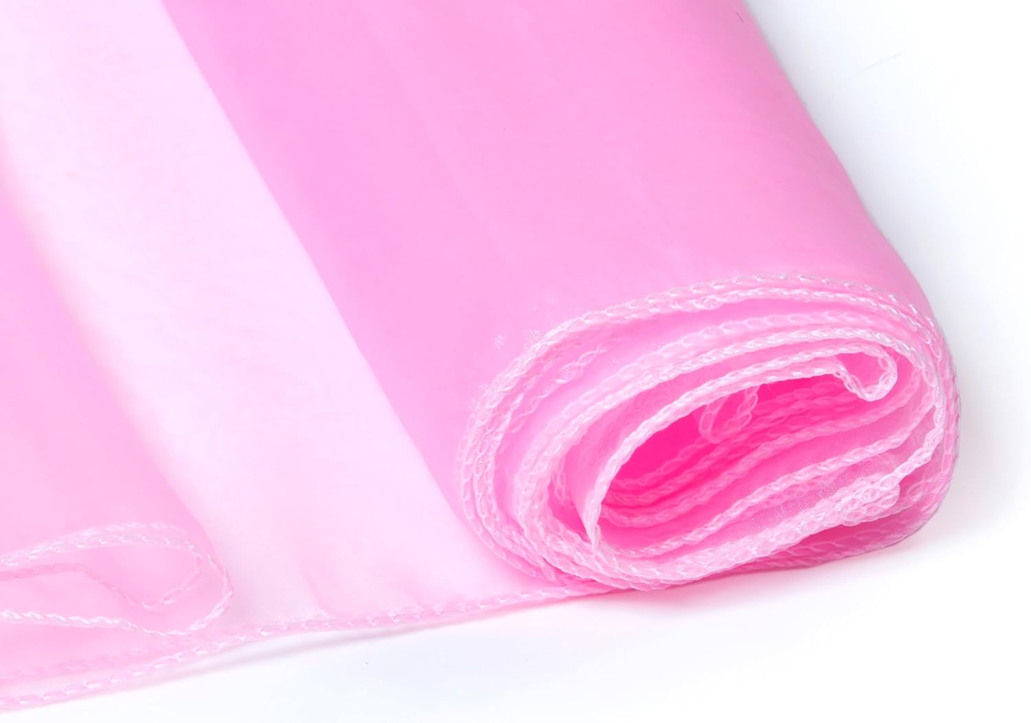 MDS 25 Pack Organza Table Runner 12 x 108 inch Long Premium Table Runners for Wedding Party, Events Decoration, Banquets Decorations, Bright and Smooth Silk Fabric Party Table Runner- Pink