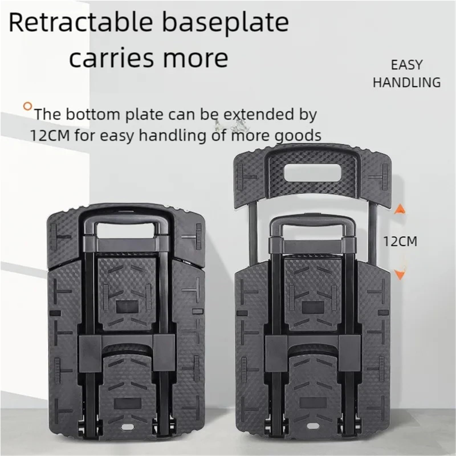 Carrello portatile pieghevole a mano, carrello retrattile a 6 ruote per bagagli, attrezzi e generi alimentari, facile da caricare e spostare