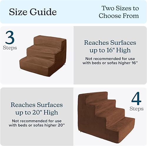 Miniatura 2 de Petmaker - Escaleras de espuma de alta densidad para mascotas, funda extraíble de microfibras y parte inferior antideslizante con zíper, lavable a