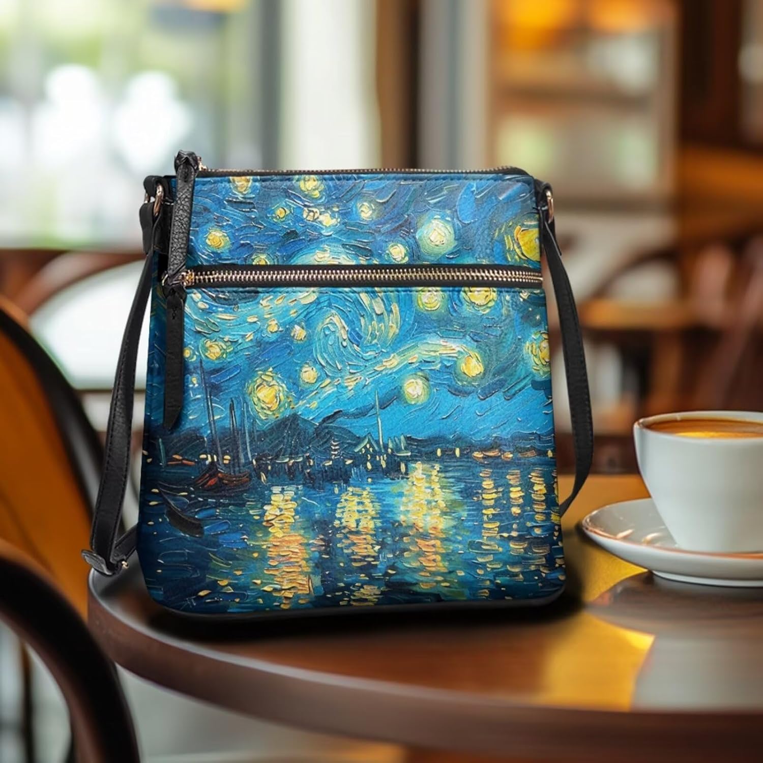 Leather Purses for Women, Leather Hobo Bags for Women Travel Sling Purse Triple Zippered Pockets Shoulder Bag