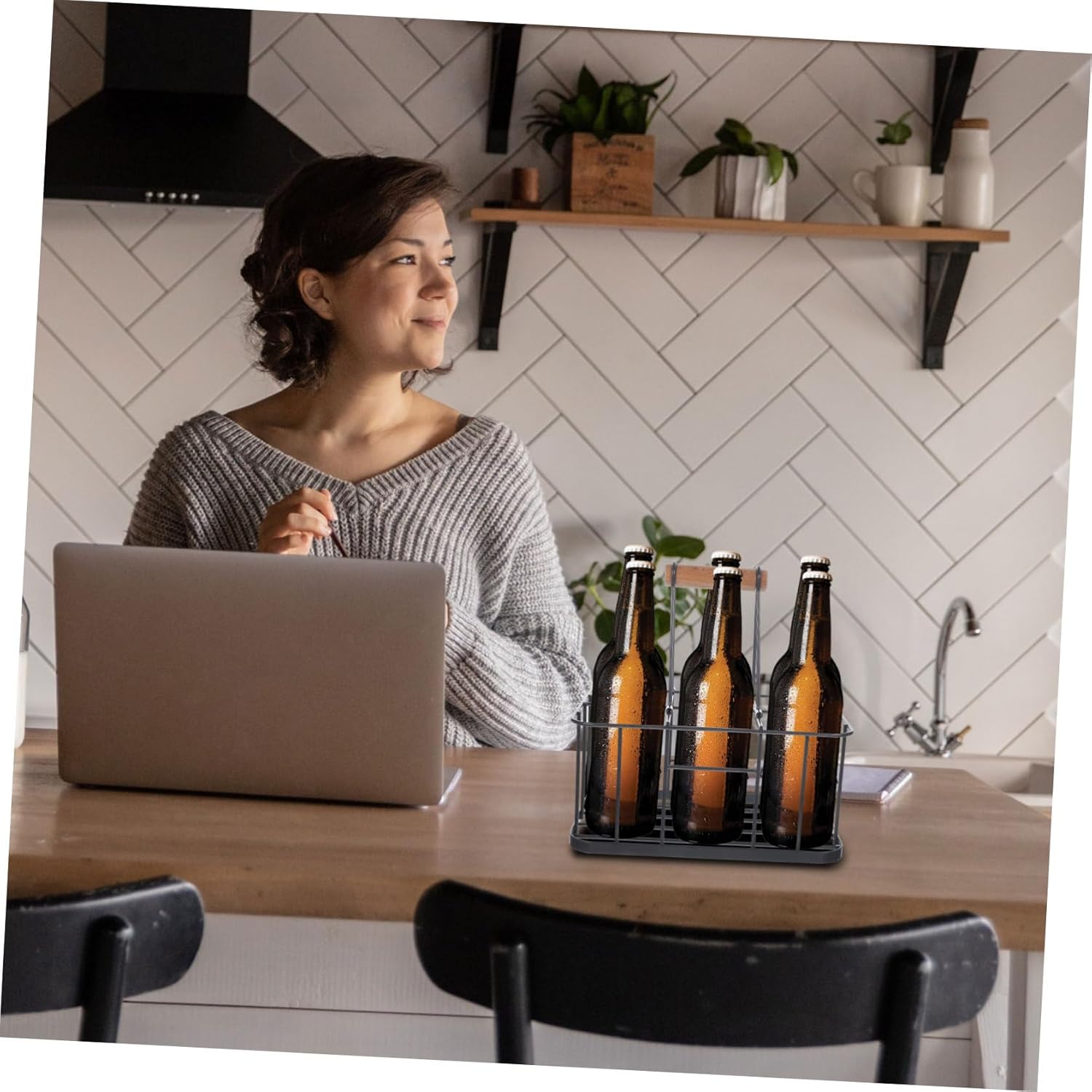 Unomor 1pc Beer Rack Carrier Stylish Storage Holder for Beer and Wine Bottles Design for Home Bar and Events for Organizing and Displaying Bottles