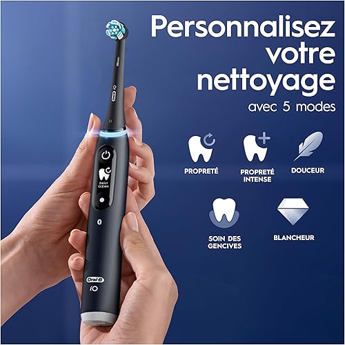 Oral-B Brosses à Dents Electriques iO 6 Duo, 4 Brossettes, Noire, Rose – 5 Modes de Brossage dont Blancheur et Soin des Gencives, Capteur de Pression, Batterie Rechargeable, Etui - 4