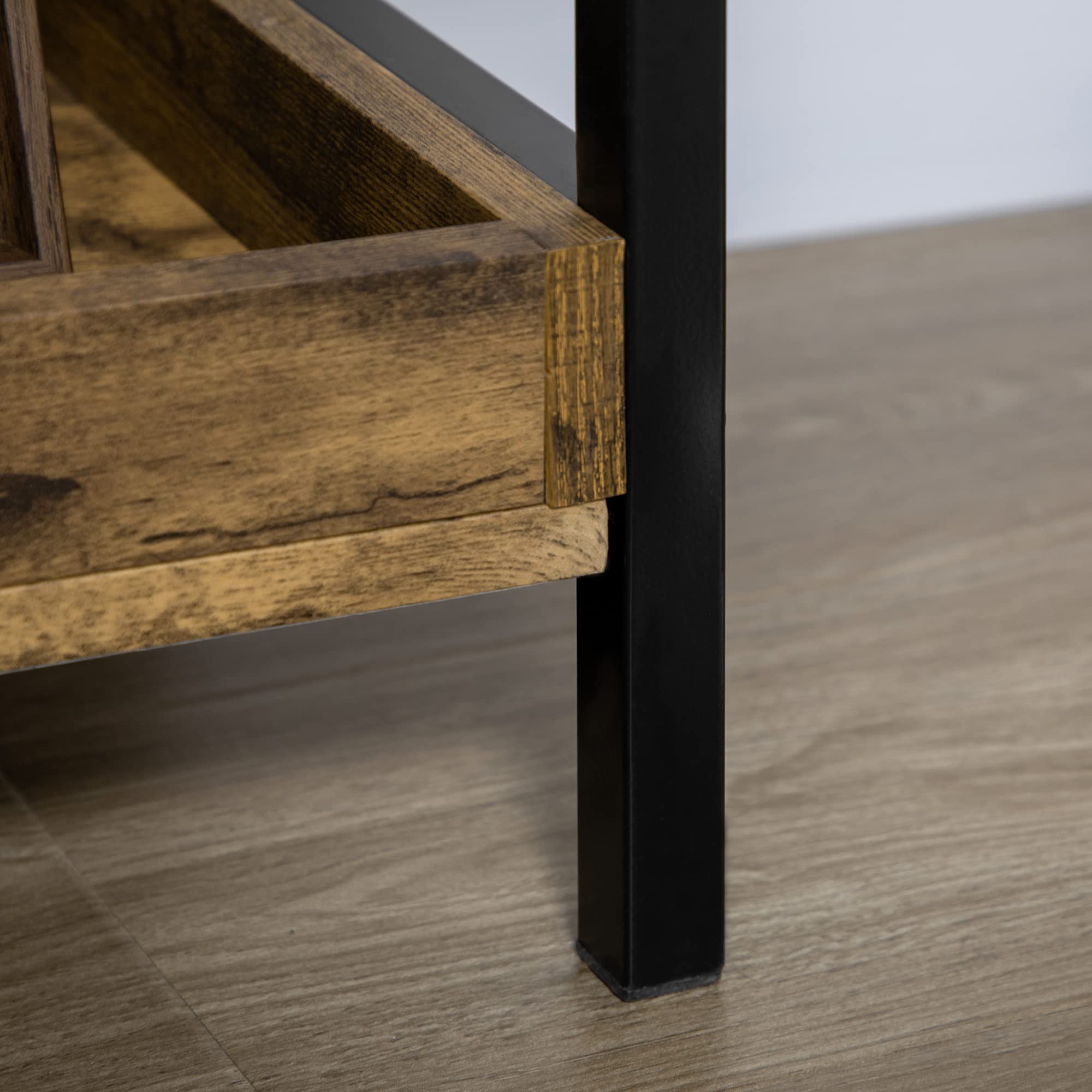 HOMCOM Libreria Stile Industriale a 5 Ripiani, Mobile Libreria in Legno e Metallo per Casa e Ufficio, 48x30x155cm, Marrone Rustico