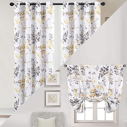 H.VERSAILTEX Cortinas opacas con ojales (2 paneles, 52 pulgadas de ancho x 84 pulgadas de largo) paquete de cortinas opacas ajustables con lazo (1