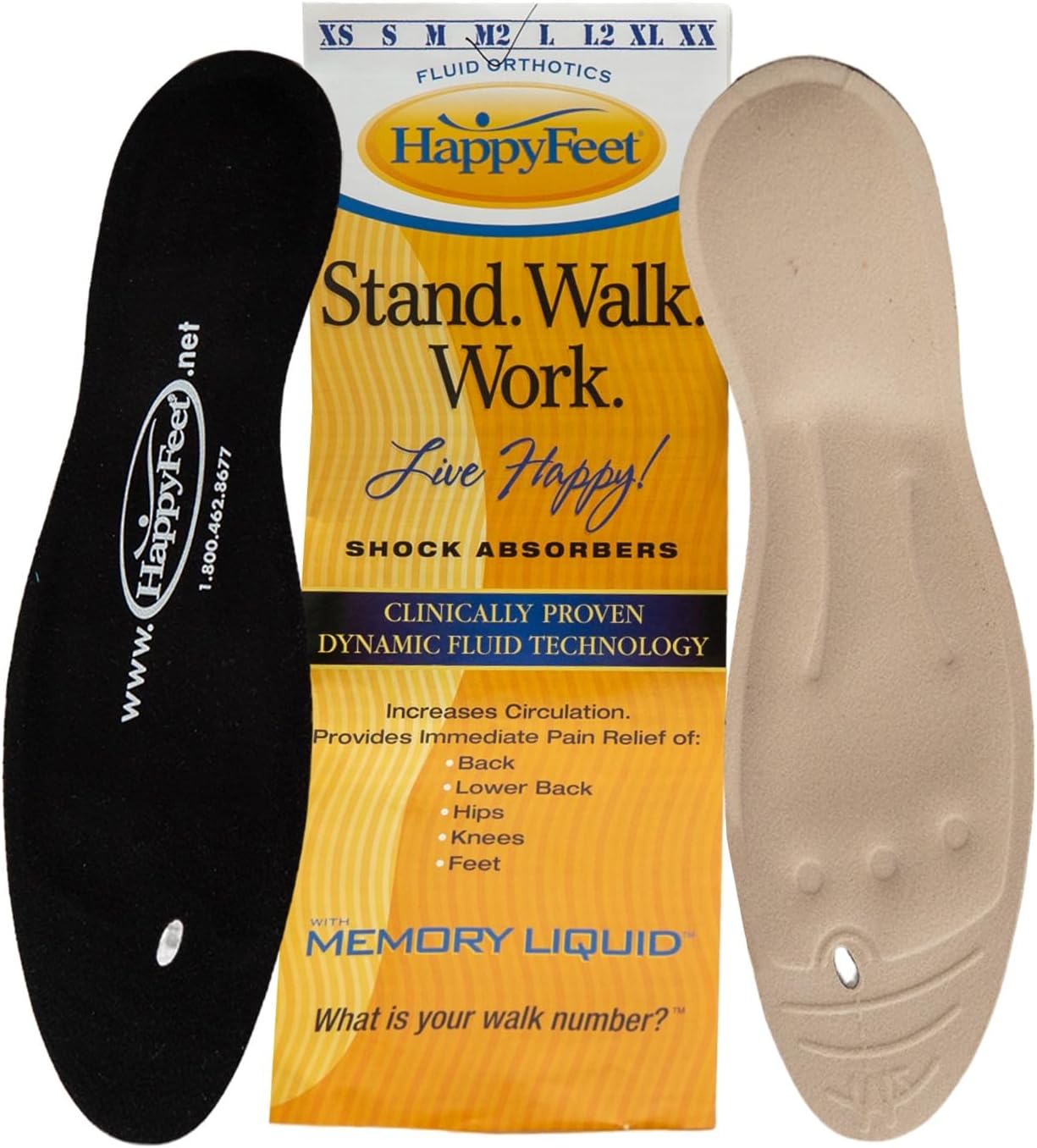 Happy Feet Insoles, Foot Pain Inserts Plantar Fasciitis