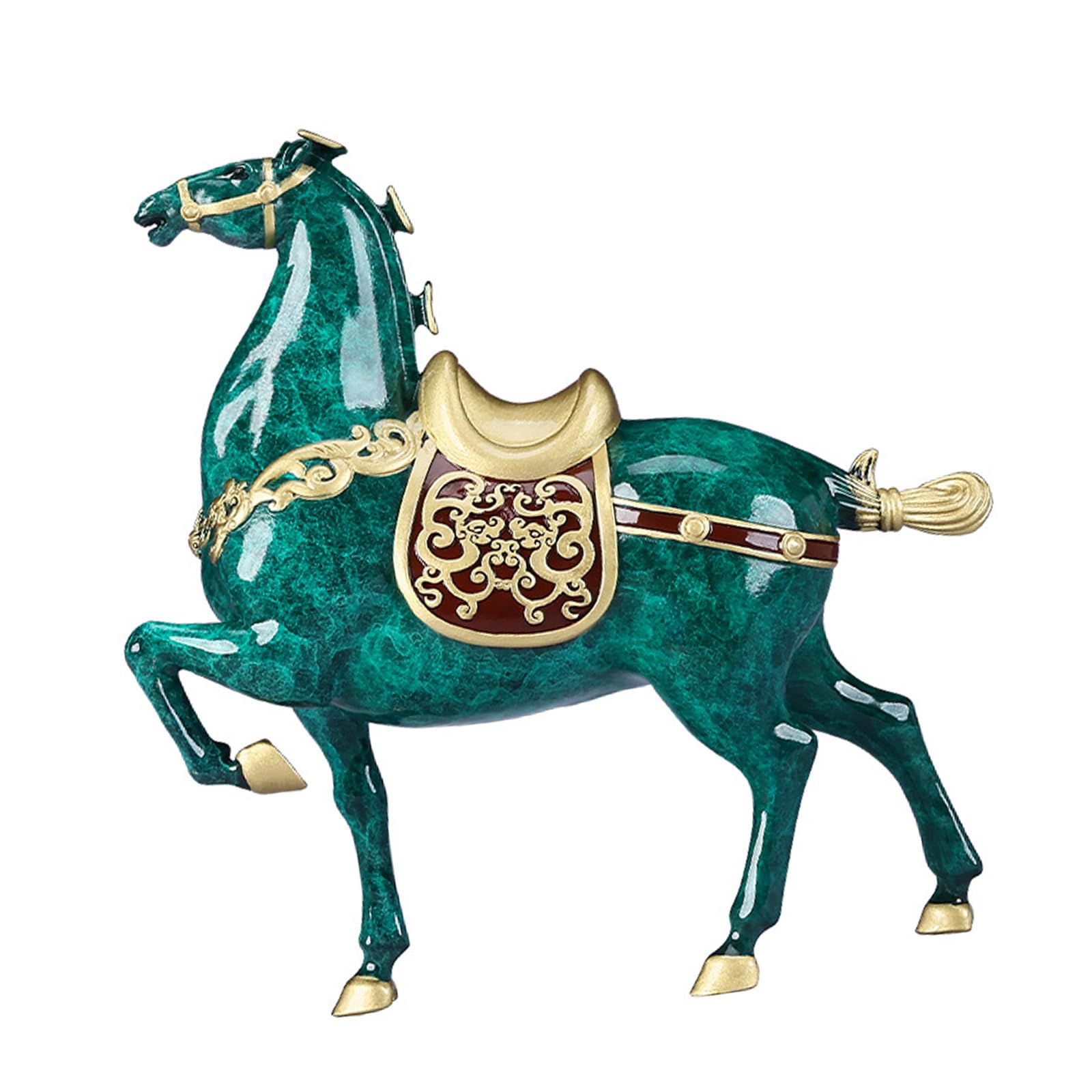 Wo Lai Gou Chinese Coloured Bronze Horse Statue, Feng Shui Horse Sculpture, Auspicious Horse To Success Figurine For Home & Office Decor
