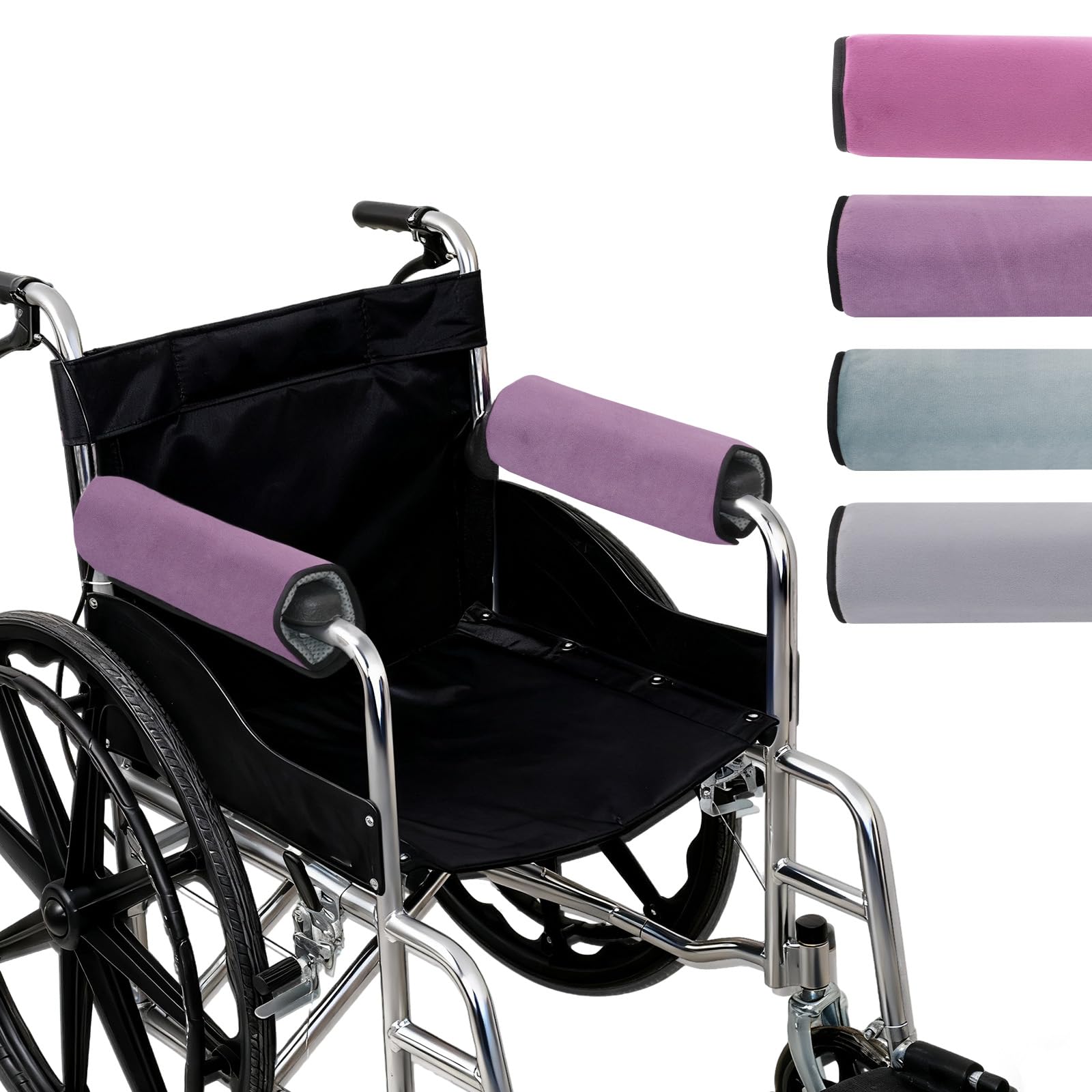 Almohadillas para reposabrazos para sillas de Ruedas, 2 Unidades de reposabrazos, Fundas Acolchadas de Espuma viscoelástica, Purple