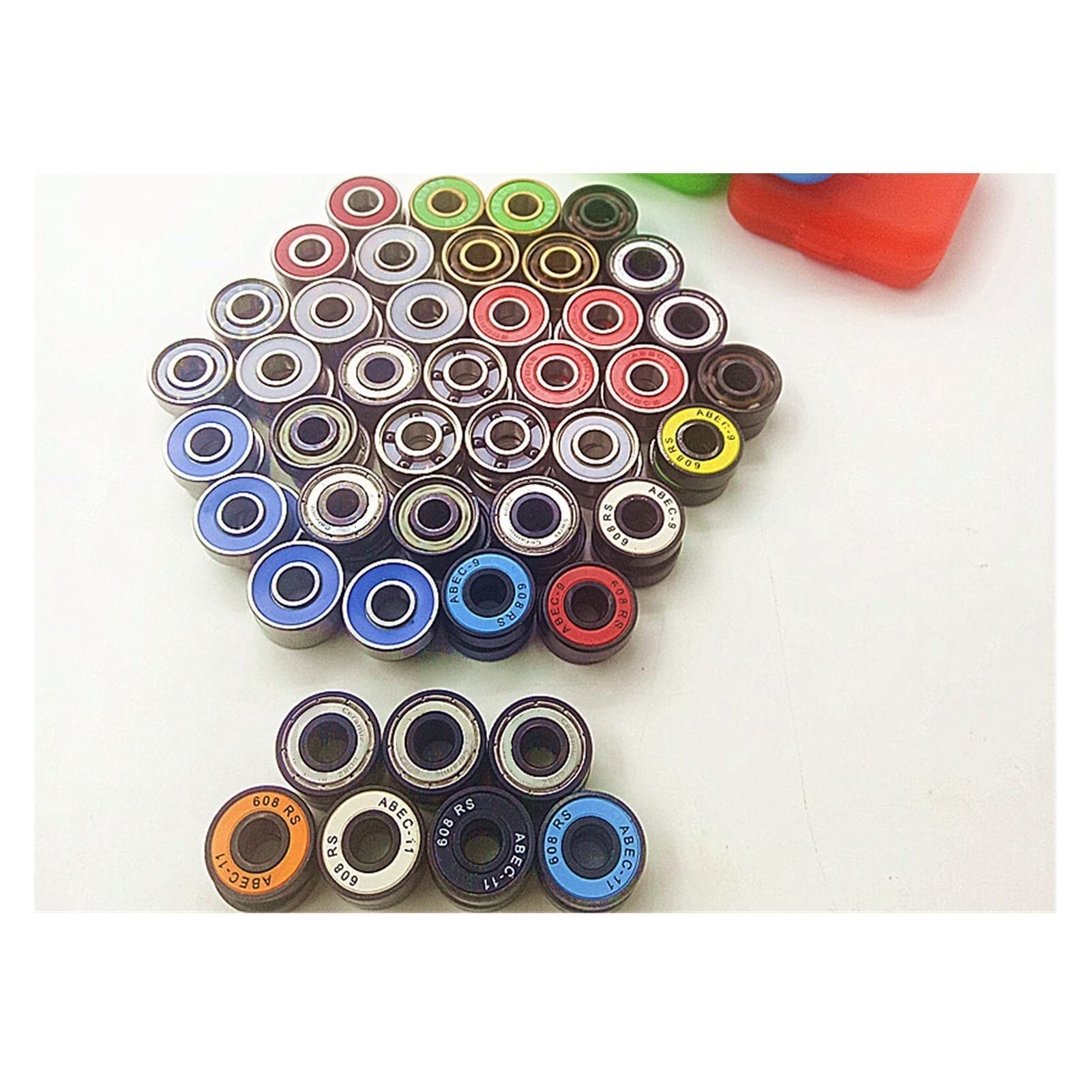 Lot de 8 roulements 608 for Patins à Roues alignées, en céramique 608zz, pièces Skateboard, Longboard(8pc Si3n4 5 Balls)
