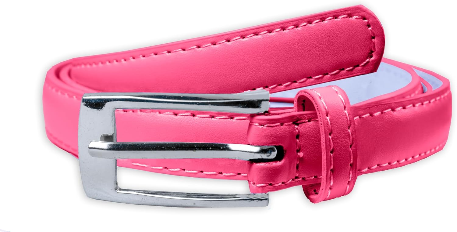 Belle Donne Belt Women, Skinny Dress Belt, Silver Polished Buckle, For Womens Clothes and Fine Dresses, Classy Style - Image 4