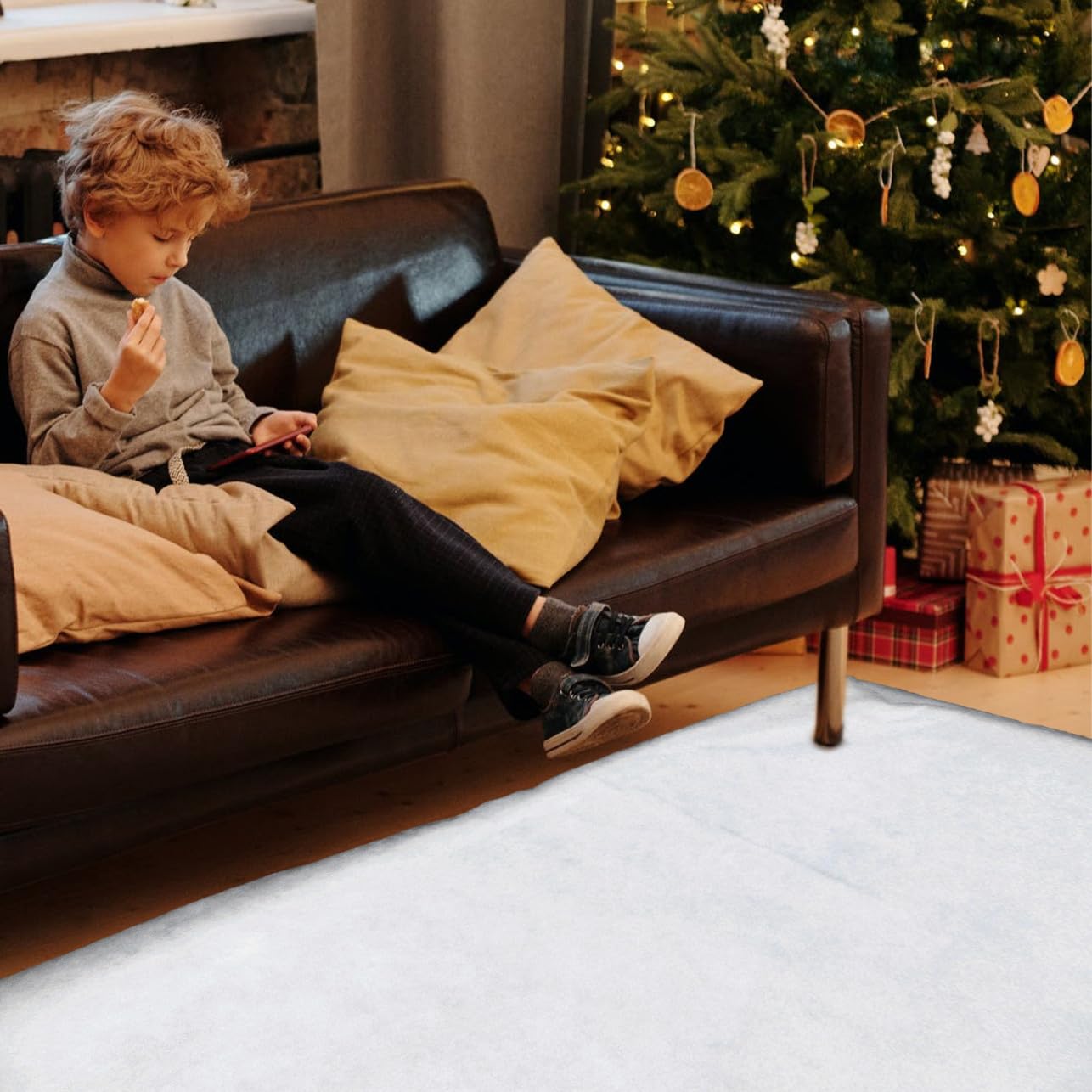 MAGICLULU 2 Pièces Coton de Neige Artificielle couvertures d'extérieur Neige de noël Decoration Hiver décoration Hiver Tapis décor extérieur Neige de Coton décor d'hiver Neige Doux décorer
