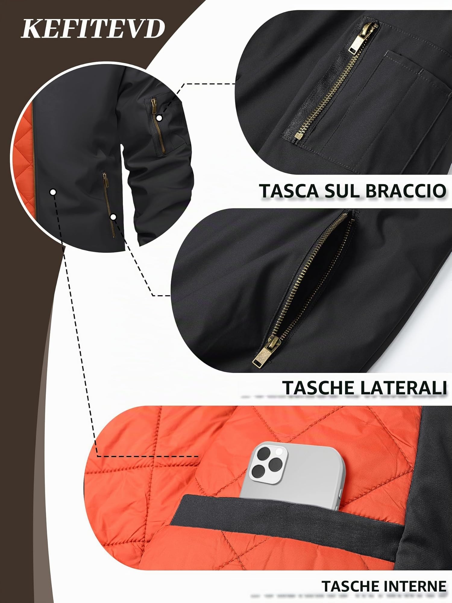 KEFITEVD Giubbotto Uomo Invernale Bomber Caldo Imbottito Casual Antivento | Giubbotto uomo invernale imbottito e caldo con tessuto antivento, ideale per uso quotidiano e attività outdoor, Nero, S