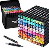 Alcohol Markers, 60 Colors Dual Tip Permanent Art Markers for Drawing,for Kids Adult Coloring, Alcohol, Based Ink Ideal for Book Painting and Card Making