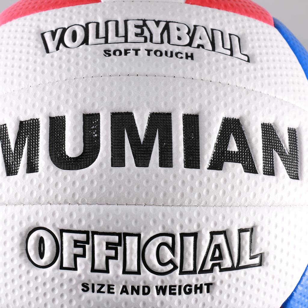 Volleyball-Trainings-Rennwettbewerbsspiel, offizielle Größe 5, weicher Ball, Weiß, Rot, Weiß, Blau, 21 cm