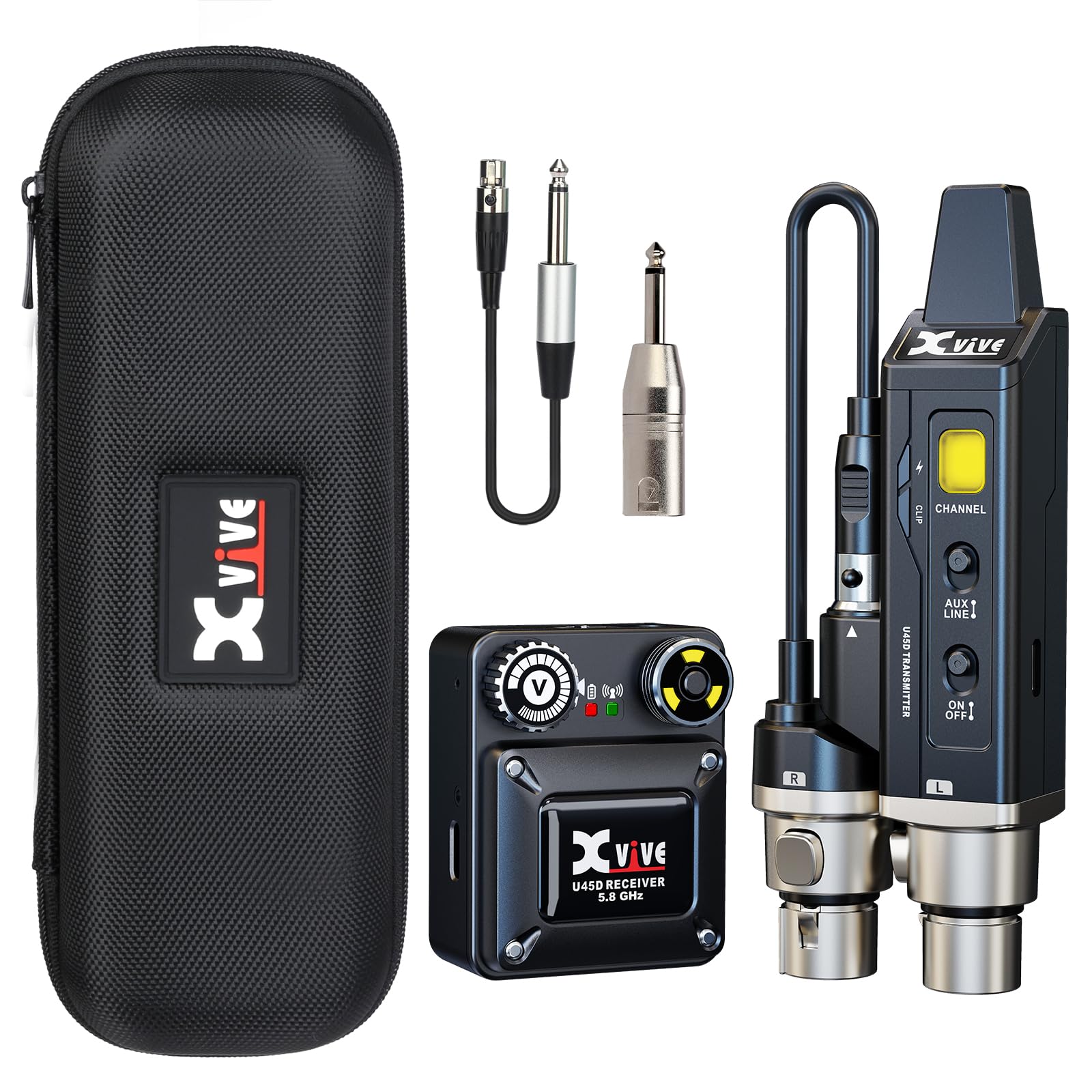 Xvive U45D True Stereo Wireless in-Ear Monitor System, 4 Monitoring Modes Stereo/L/R/Mix, 5.8GHz IEM for Musicians, Bands, Worship Teams, Dual XLR Inputs, Less Than 5ms Latency-picture-14