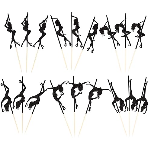 Miniatura 7 de 24 piezas de decoración de cupcakes para despedida de soltero con purpurina para despedidas de soltera, cupcakes, decoraciones divertidas para