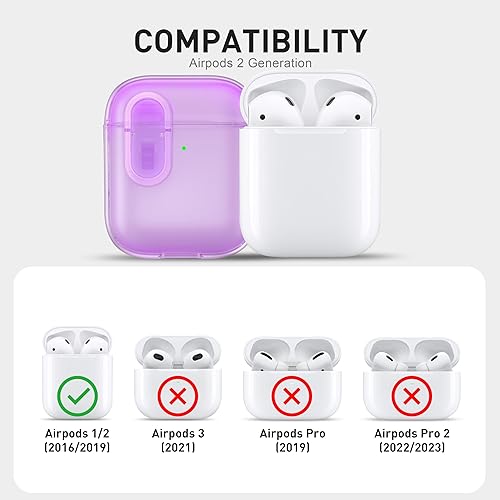 Miniatura 2 de Valkit Funda transparente compatible con kit de limpieza y bloqueo, funda de TPU suave para Airpods 21 generación, funda protectora transparente a