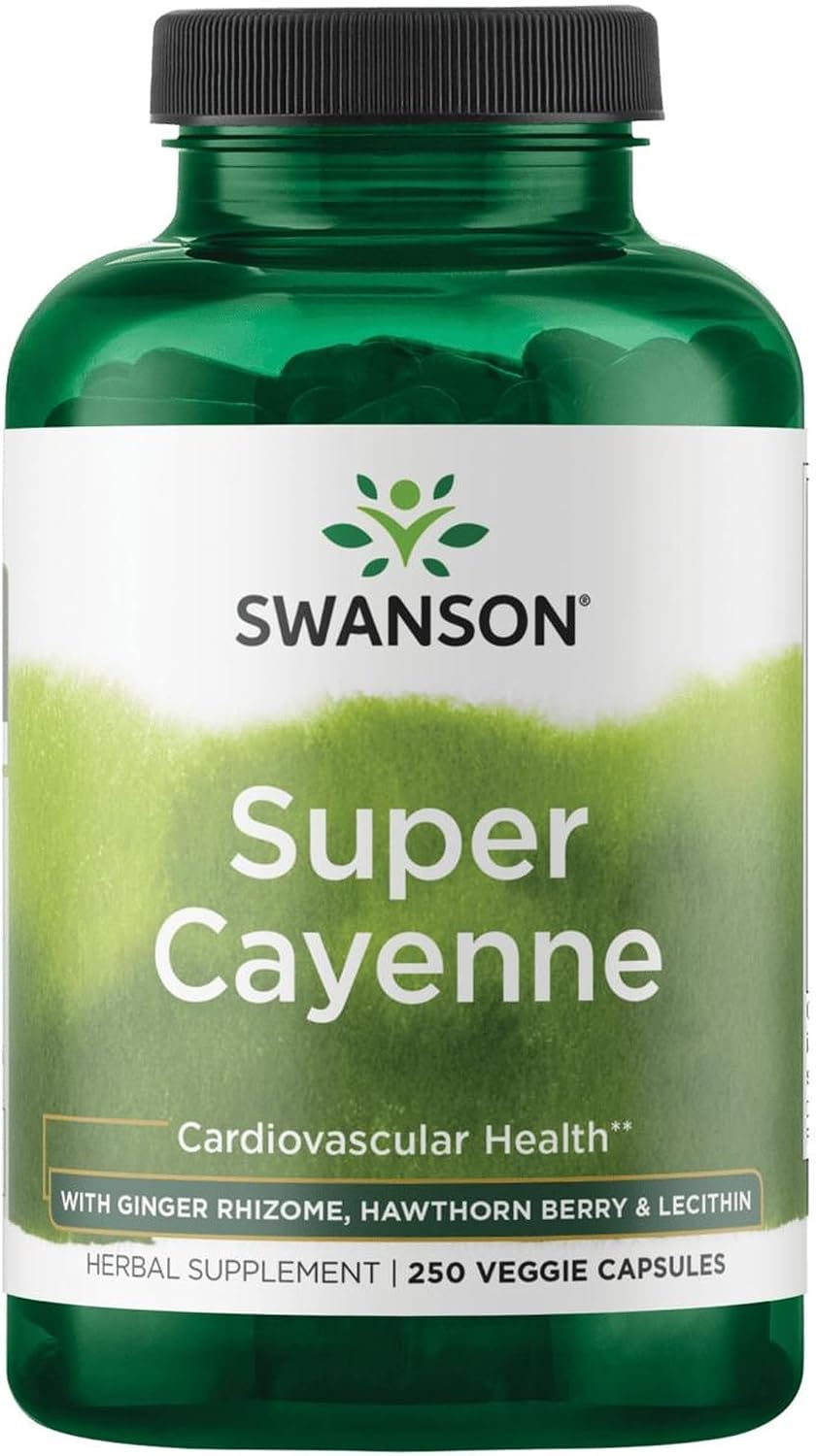 Swanson Super Cayenne Heart and Circulation, 250 Veggie Capsules