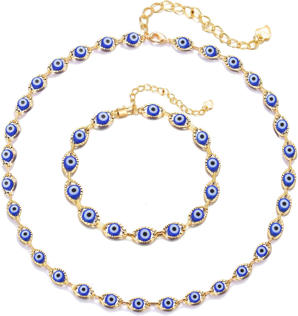 choice of allEvil Eye Choker Necklace and Bracelet Set for Women Blue Evil Eye Bracelets for Girls