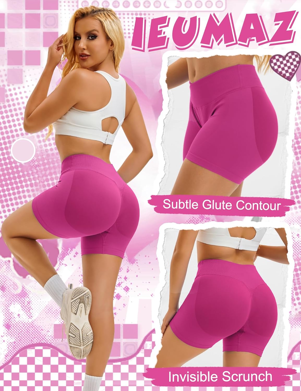 Crossover V-Shape Workout Gym Shorts Women Scrunch Butt Lifting Low Mid Waist Seamless Biker Yoga Shorts for Women - Image 2