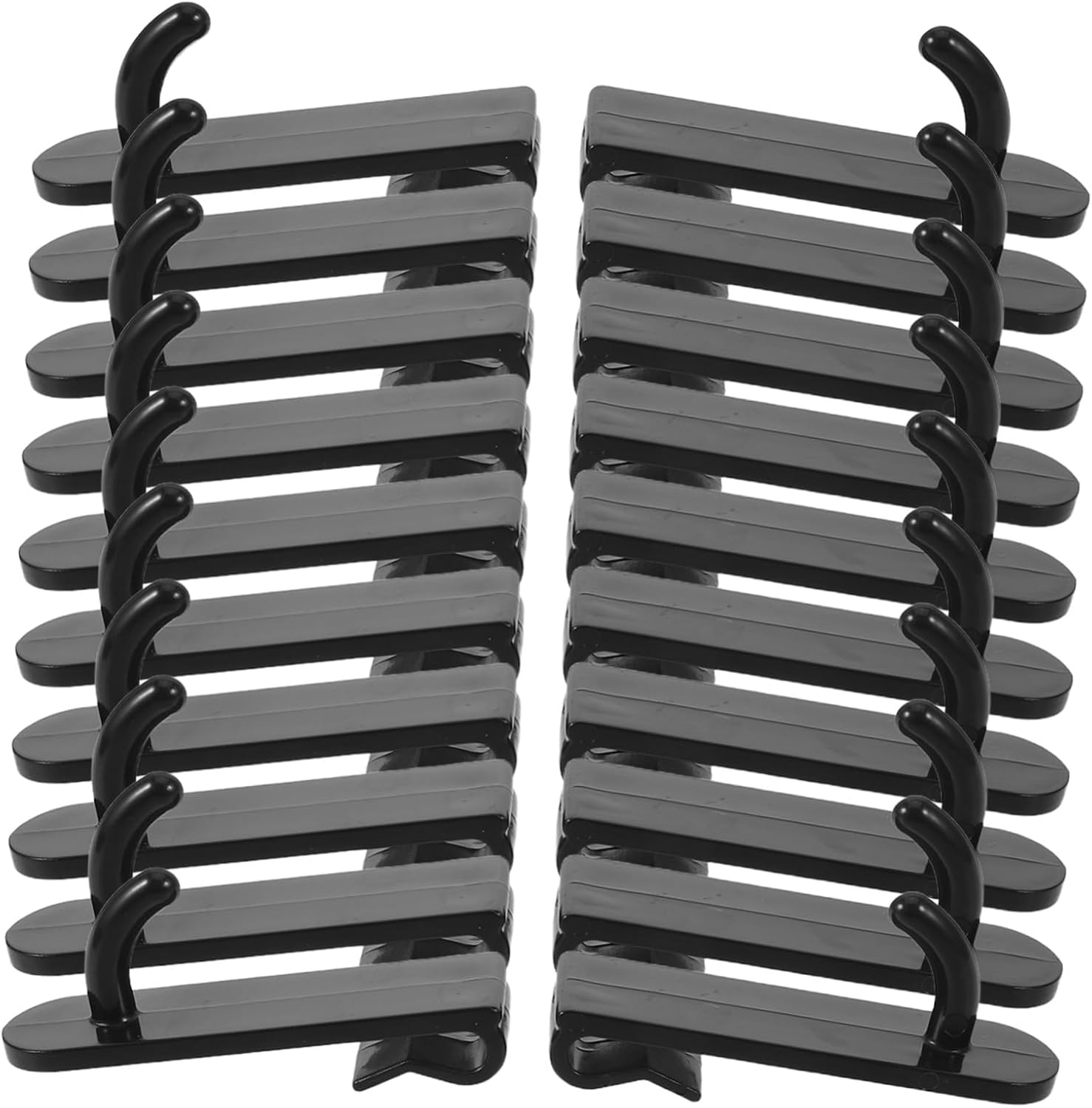 35pcs Grid Wall Hooks for Kitchen Utensils and Tools, Black Plastic Display Hangers Smooth Burr-Free Surface, Versatile and Sturdy Utility Hooks for Offices and Merchandising Store