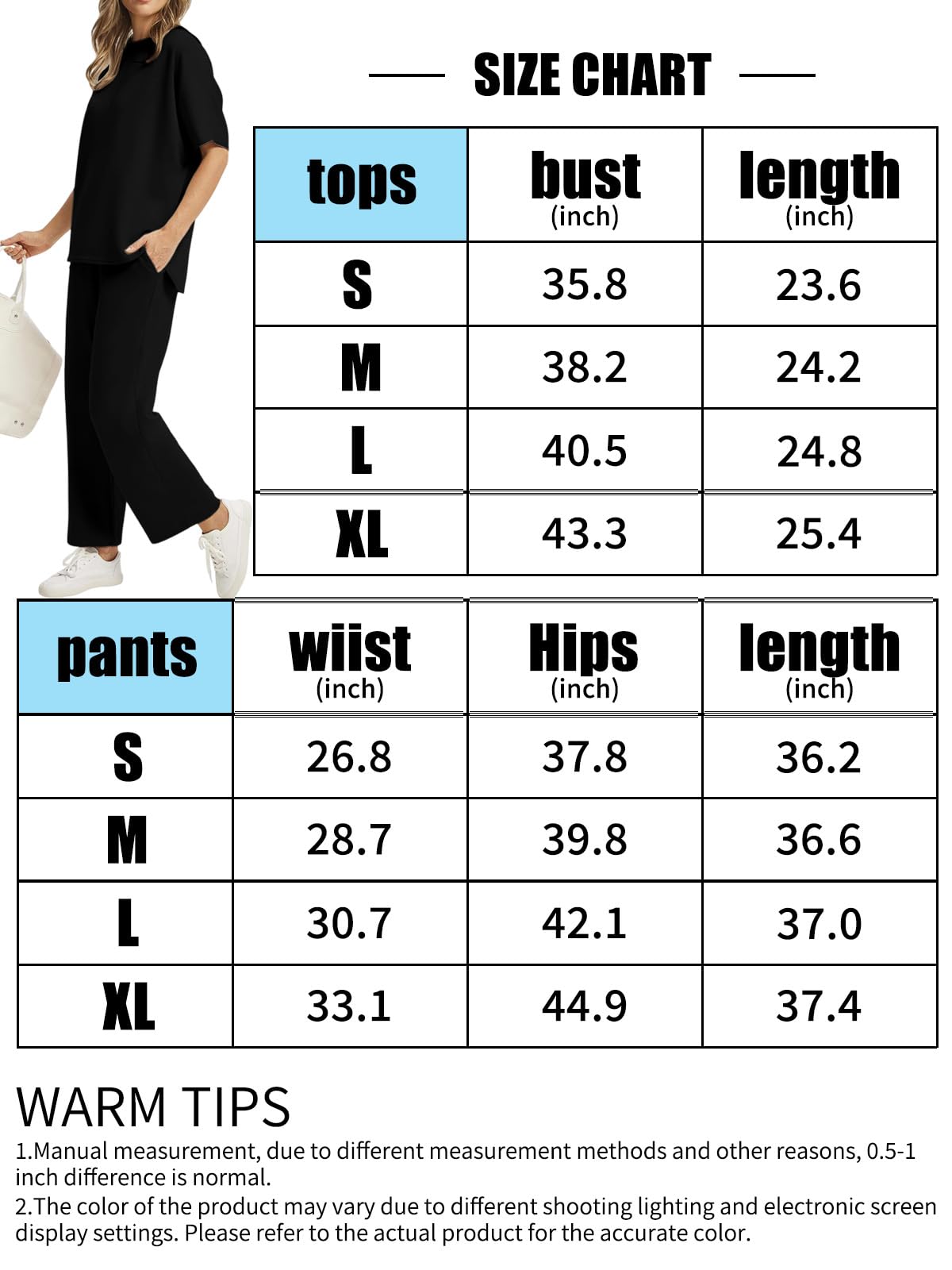Rayson Tuta Estiva Donna Sportiva con Scollo Rotondo e Ampie Tasche Completo Tuta Donna T-Shirt & Pantaloni Casual per Jogging, Training, Casa, Working