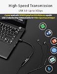 USB C Femmes à USB Adaptateur mâle 4FT(1.2M), Mise à jour du type C USB 3.0 Adaptateur Homme avec 5Gbps Transmission de données haute vitesse pour ordinateur portable, chargeur, banque d'alimentation, disque U (longueur du cordon net) 3.7ft)