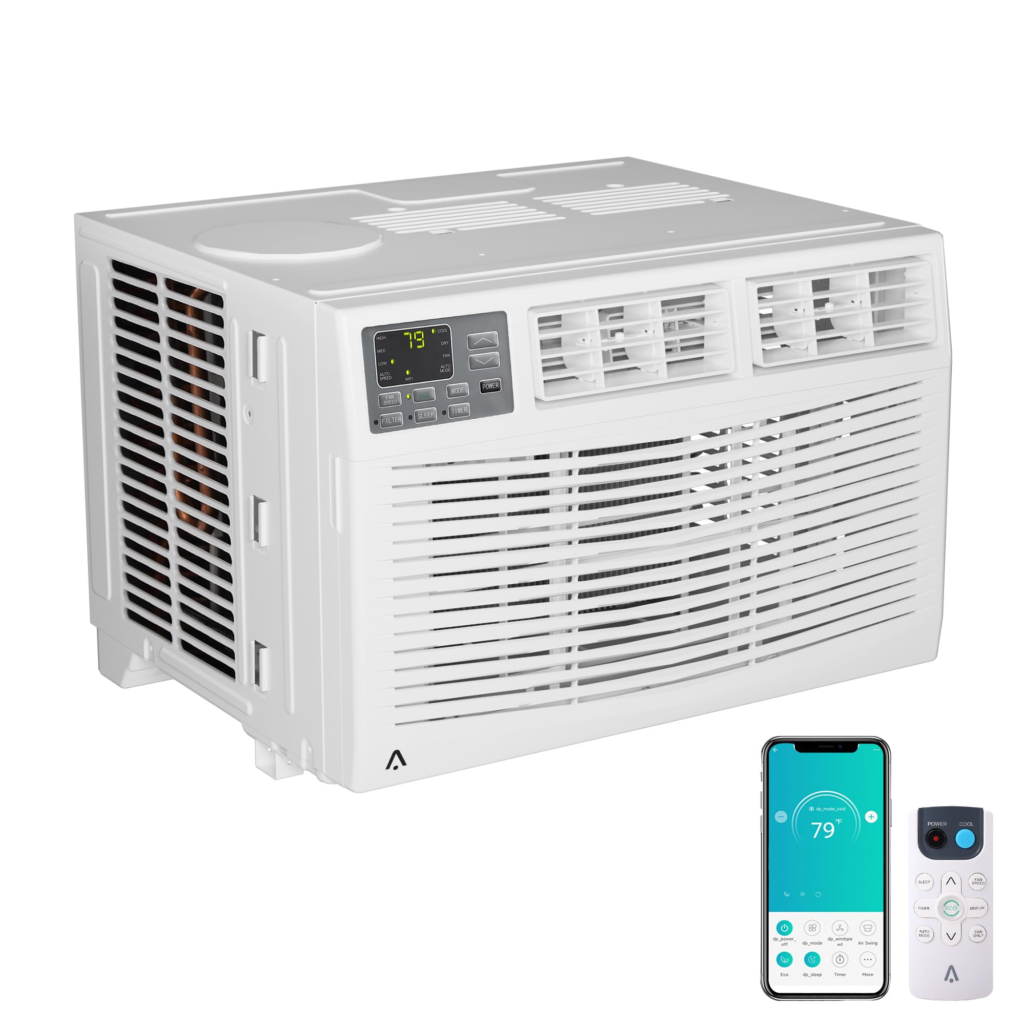 Window Air Conditioner 8,000 BTU, Smart Window AC Unit with WiFi &amp; App Control, 24-Hour Timer, Energy-Saving ECO &amp; Sleep Mode, Quiet Cooling for Rooms up to 350 Sq.Ft.