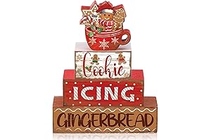 4 Pcs Christmas Gingerbread Man Table Sign Christmas Wood Table Decorative Signage...