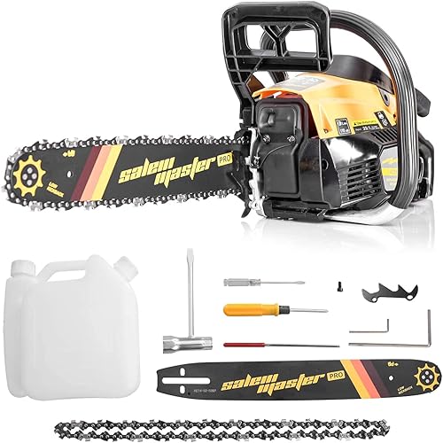 Miniatura 7 de SALEM MASTER Motosierra de gas 4216H de 16 pulgadas para árboles, motosierra de gasolina inalámbrica de mano para granja, jardín y rancho