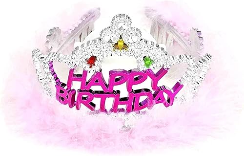 Forum Novelties Tiara intermitente de feliz cumpleaños, Como se muestra